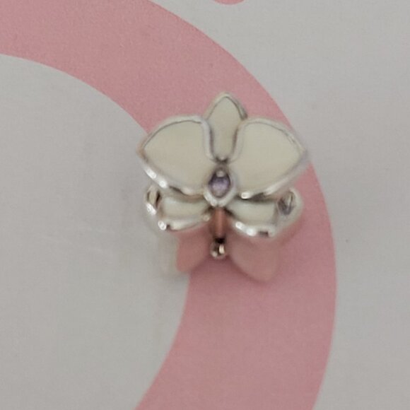 Authentic PANDORA *RETIRED* Sterling Silver White Radiant Orchid  CZ 792074EN12 - Picture 10 of 10